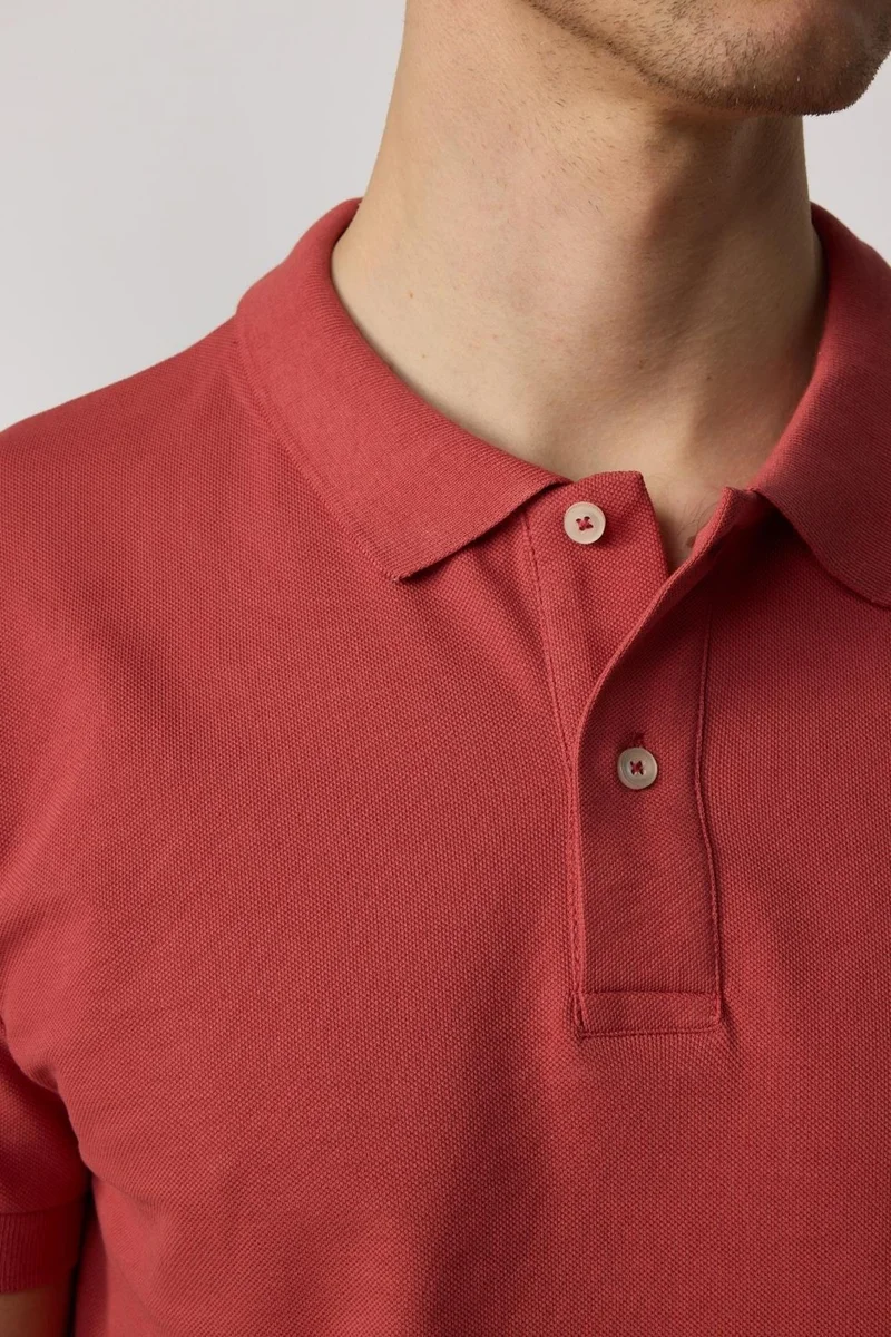 Tudors Tudors Slim Fit Narrow Cut Polo Neck Orange Men's T-Shirt