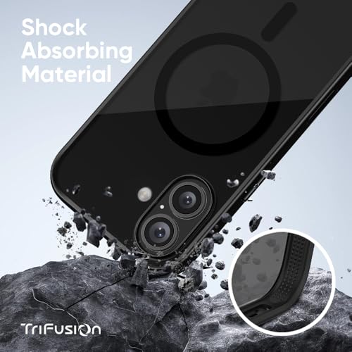 FLOLAB غطاء FLOLAB Surtect TriFusion مغناطيسي لجهاز iPhone 17 تصميم نحيف واقي متوافق مع Magsafe درجة عسكرية أسود غير لامع شفاف - Image 3
