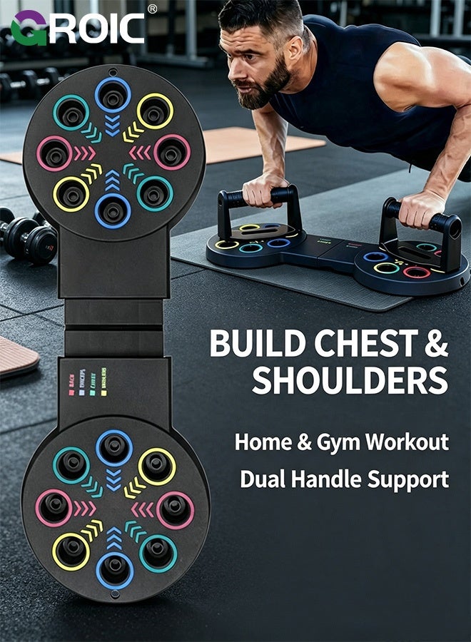 GROIC Multifunctional Push-Up Board with Resistance Bands & Handles – Fitness Board Home Gym Equipment for Chest, Shoulders, Back & Triceps Training - Image 3