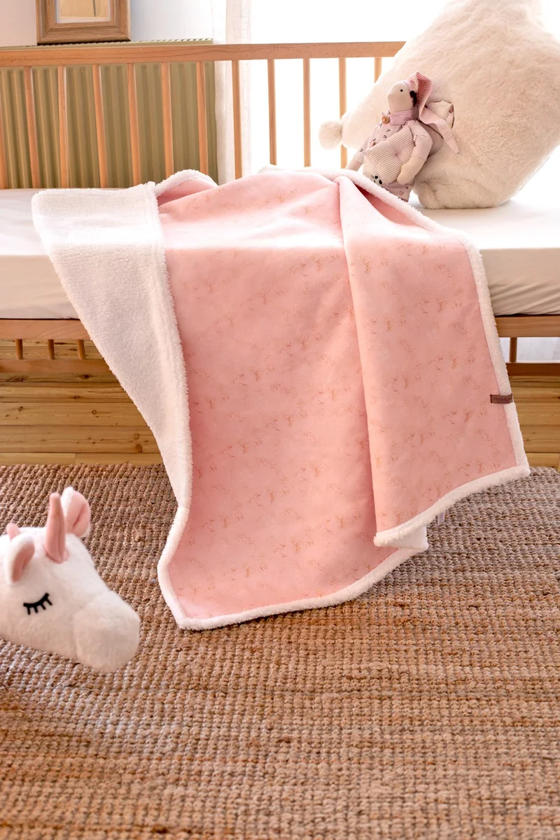 Hamur Fluffy Baby BLANKET 80x100 cm Solid Powder Pink