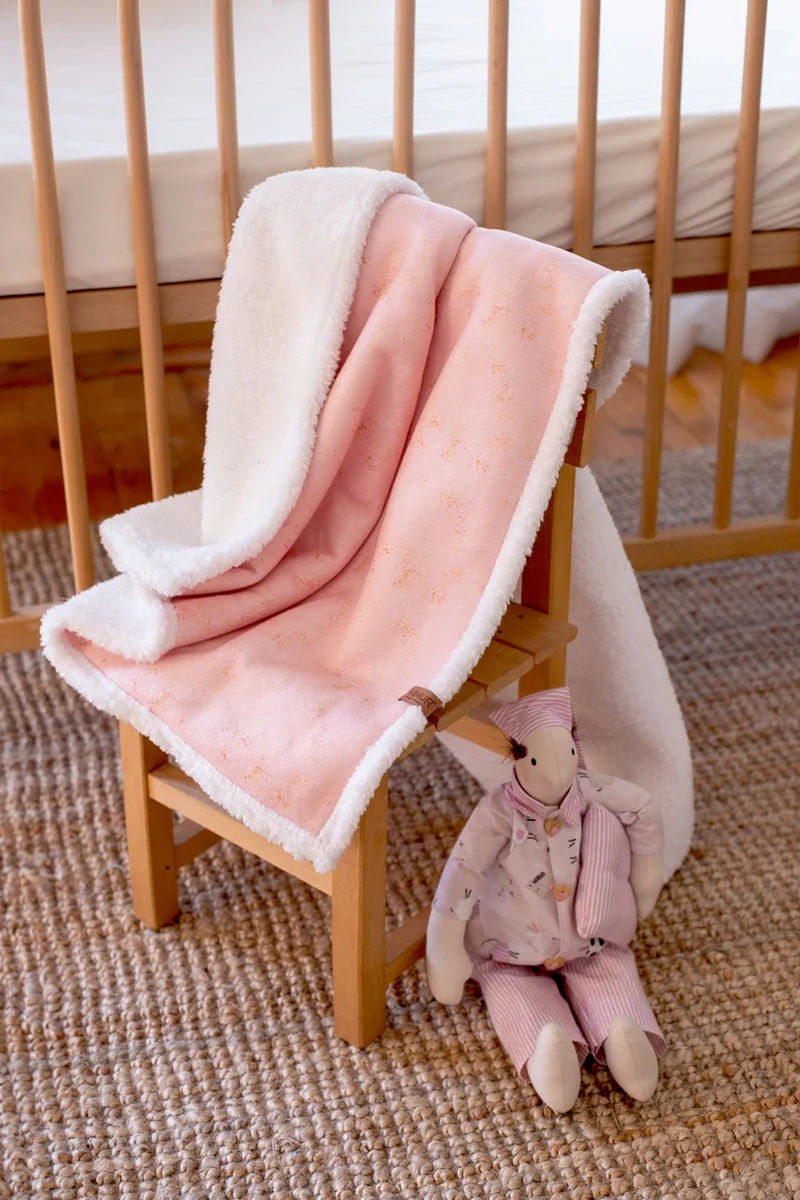 Hamur Fluffy Baby BLANKET 80x100 cm Solid Powder Pink