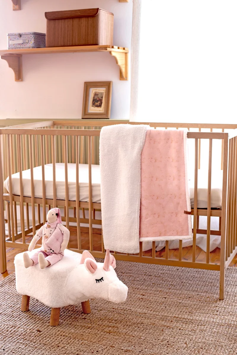 Hamur Fluffy Baby BLANKET 80x100 cm Solid Powder Pink