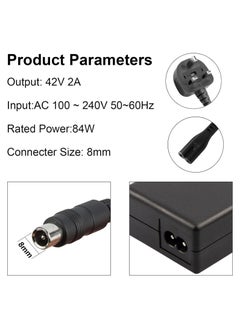 TLAXCA شاحن سكوتر كهربائي 42 فولت 2 أمبير لـ Xiaomi M365، Pro، Pro 2، Mi 3، 1s، Segway Ninebot Scooter G30 ES1 ES2 ES3 ES4 E22E E25E E45E، شاحن بطارية 36 فولت لـ Aovo، Bird، Lime، Spin، Skip  - Image 3