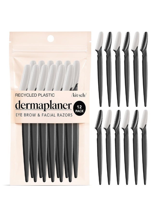 Kitsch Dermaplaning Pro Blades Facial Razors for Women & Men, 12-Pack, Black - Image 3