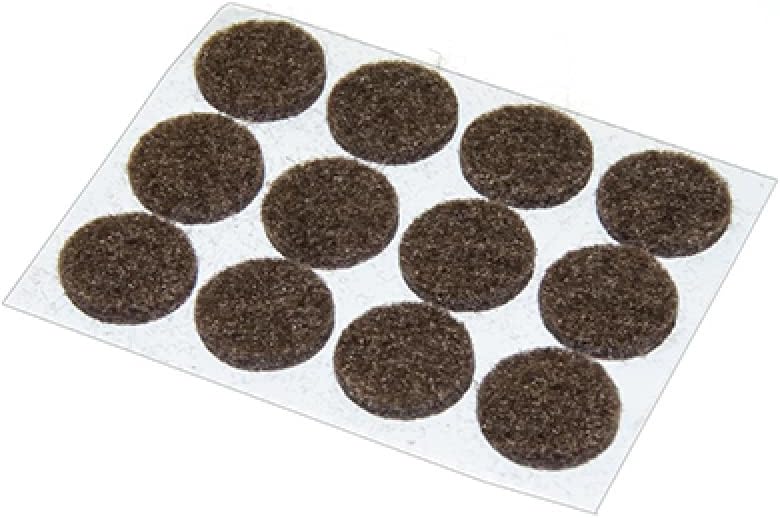 Richelieu Self-Adhesive Round Furniture Pads, Brown, 1/2in, 12 Pack