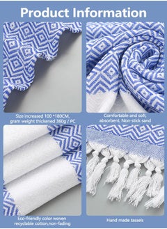 HomarKet Turkish Beach Towels Blanket Large Absorbent Bath Towel 100% Organic Cotton Soft Travel Towels 100*180cm  - Image 5
