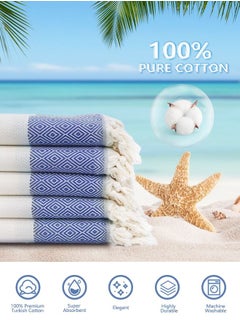 HomarKet Turkish Beach Towels Blanket Large Absorbent Bath Towel 100% Organic Cotton Soft Travel Towels 100*180cm  - Image 3