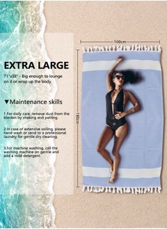 HomarKet Turkish Beach Towels Blanket Large Absorbent Bath Towel 100% Organic Cotton Soft Travel Towels 100*180cm  - Image 4