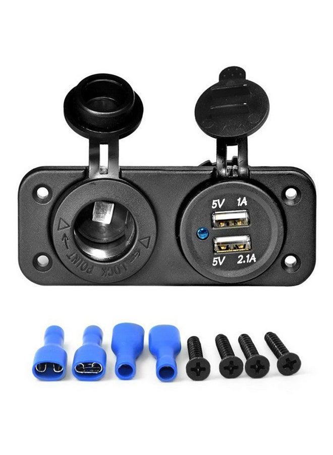 2 USB Adapter Charger Black - Image 1