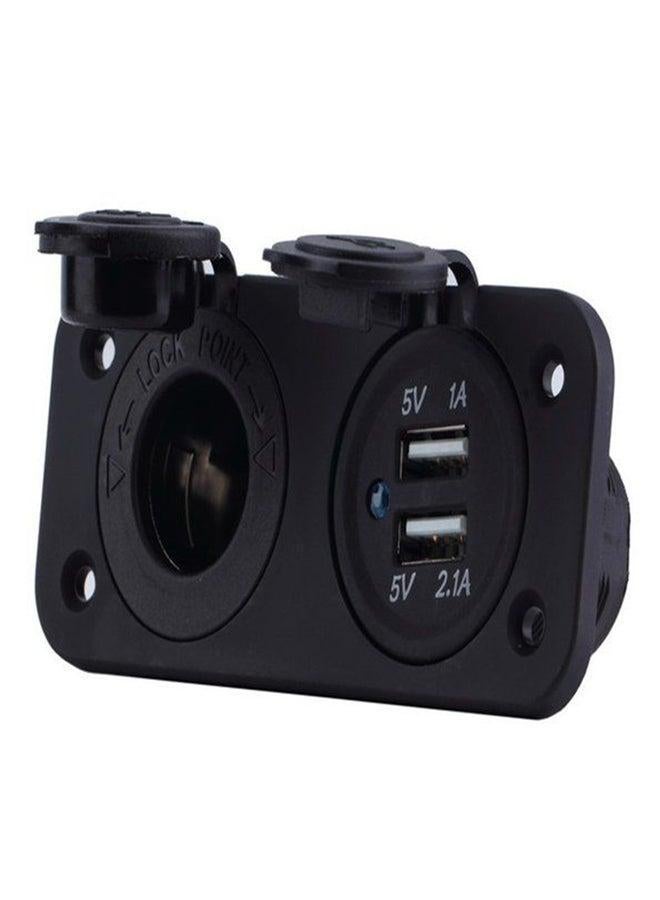 2 USB Adapter Charger Black - Image 5