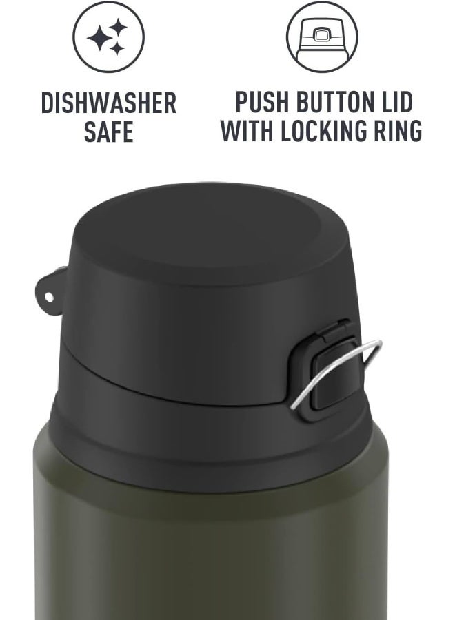 THERMOS زجاجة حرارية من الفولاذ المقاوم للصدأ معزولة بالفراغ باللون الأخضر العسكري سعة 710 مل - Image 3