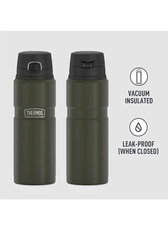 Thermos Stainless Steel Vacuum Insulated Army Green Bottle 710ML - Image 2