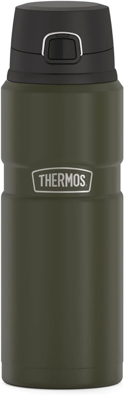 Thermos Stainless Steel Vacuum Insulated Army Green Bottle 710ML - Image 1