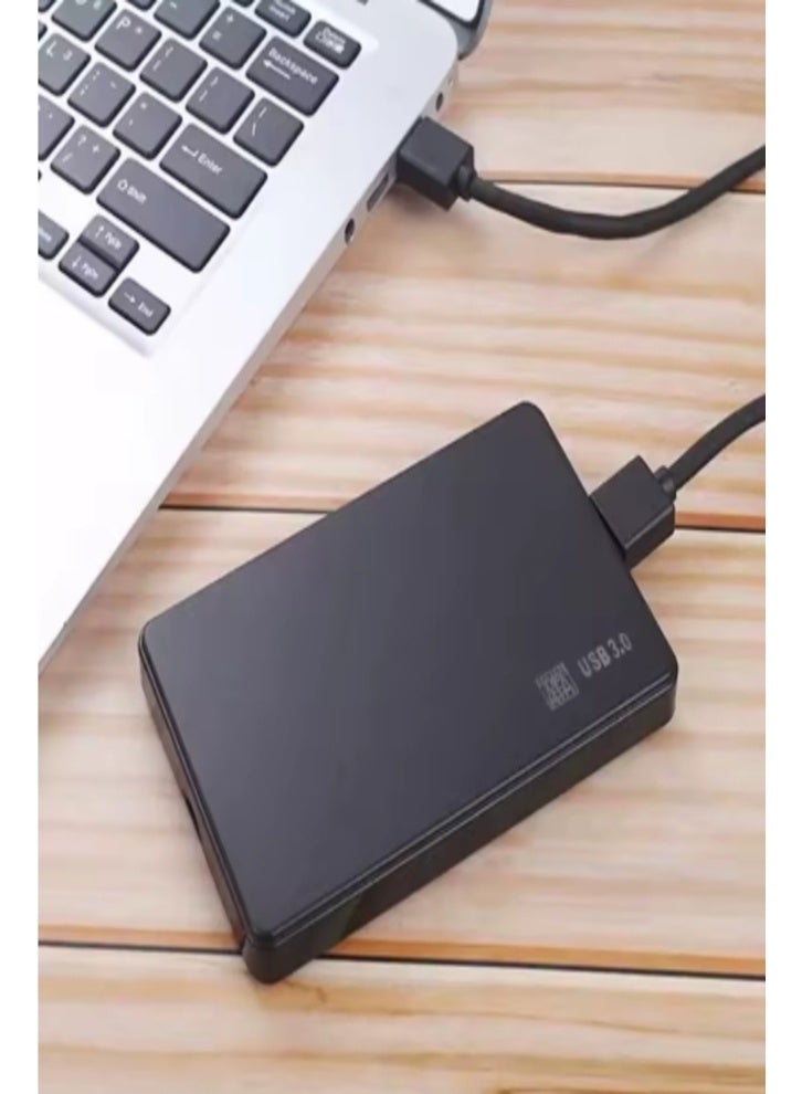 علبة محرك أقراص صلبة خارجية مقاس 2.5 بوصة بمنفذ USB 3.0، محول محرك أقراص صلبة SATA مقاس 2.5 بوصة إلى محرك أقراص صلبة SSD بمنفذ USB 3.0 مع كابل، لون أسود - Image 2