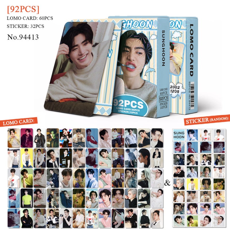 ENHYPEN Lomocard & Sticker Set – 92PCS (60 Lomocards + 32 Random Stickers) | Aesthetic Photo Card Collection for Fans