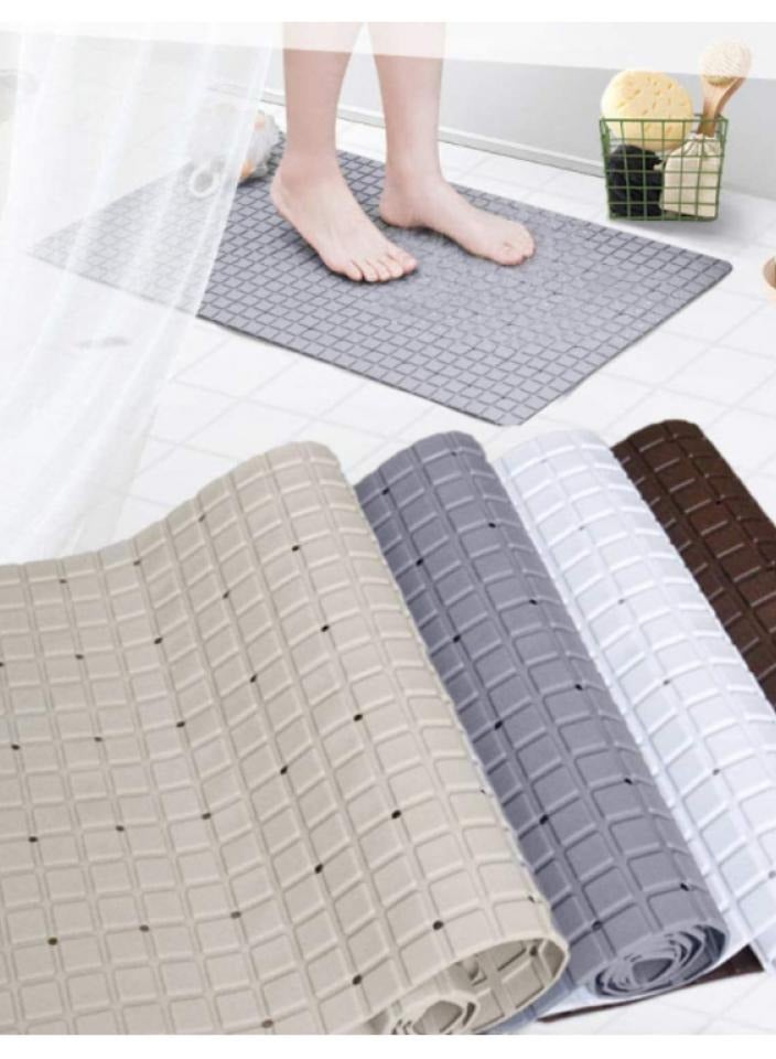 اليسا سجادة استحمام مطاطية مانعة للانزلاق - سجادة أمان لحوض الاستحمام مزودة بأكواب شفط قوية وفتحات تصريف، سجادة حمام مضادة للانزلاق للأطفال وكبار السن - Image 5