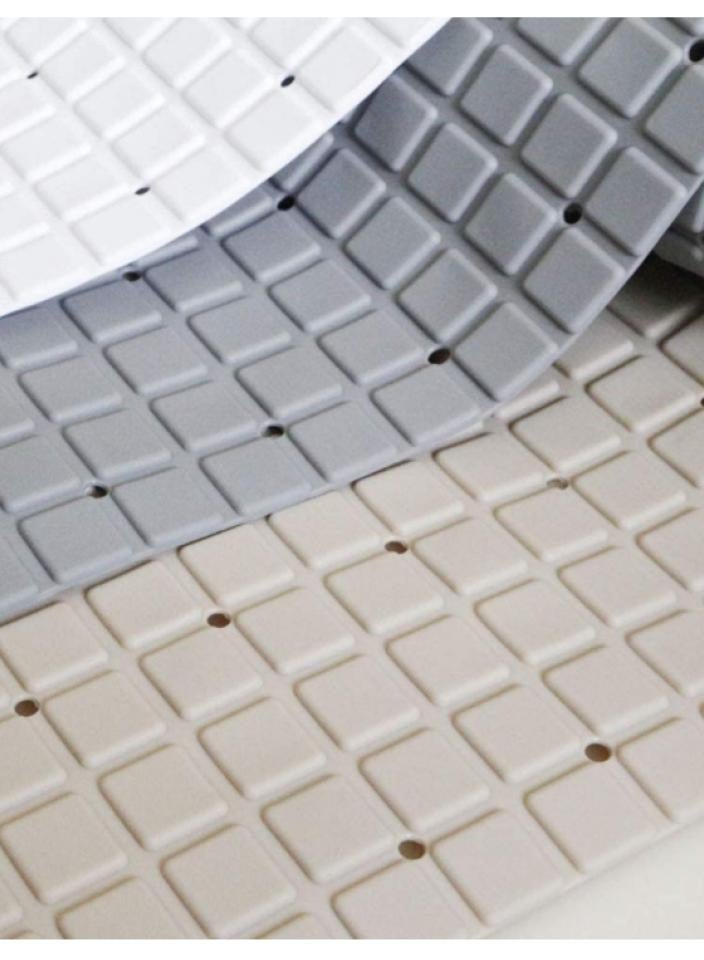 اليسا سجادة استحمام مطاطية مانعة للانزلاق - سجادة أمان لحوض الاستحمام مزودة بأكواب شفط قوية وفتحات تصريف، سجادة حمام مضادة للانزلاق للأطفال وكبار السن - Image 4