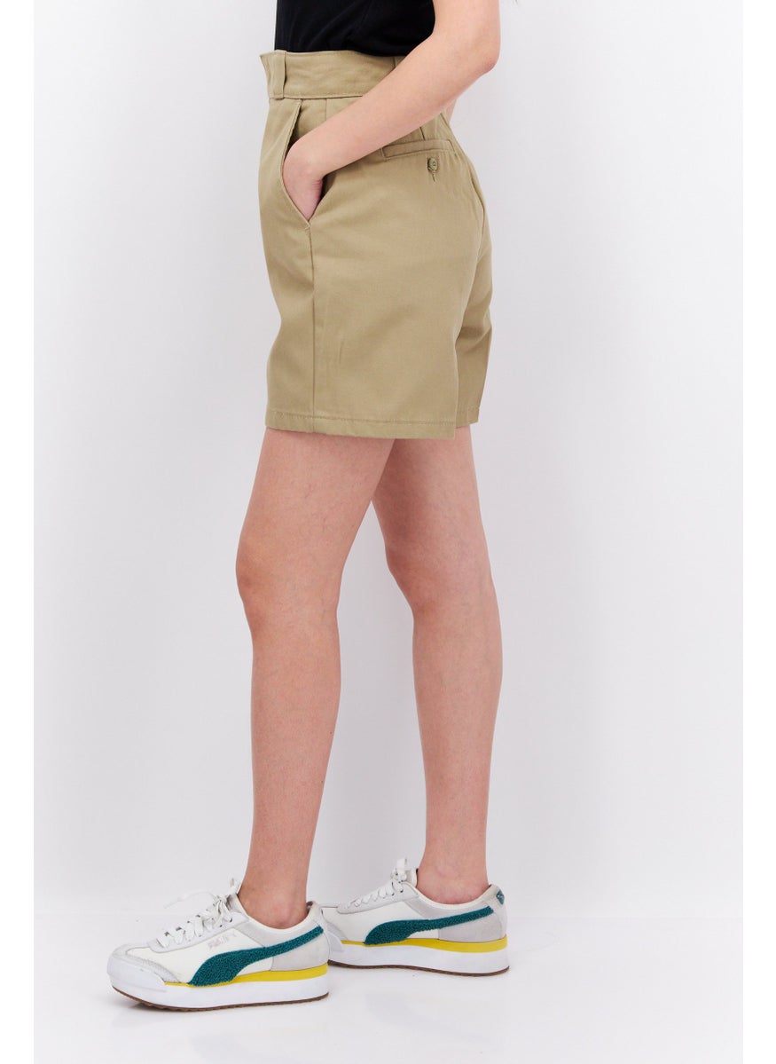 Dickies شورت نسائي سادة أساسي، كاكي  - Image 3