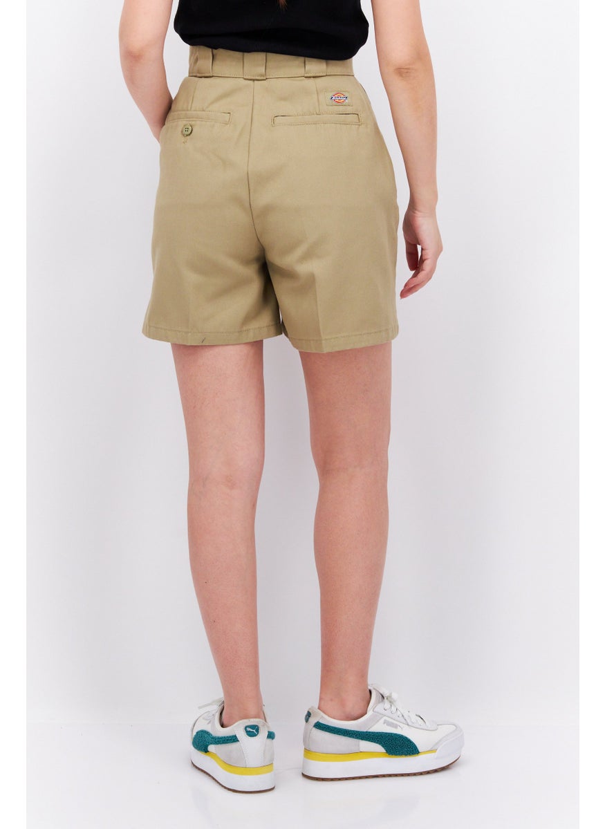 Dickies شورت نسائي سادة أساسي، كاكي  - Image 2