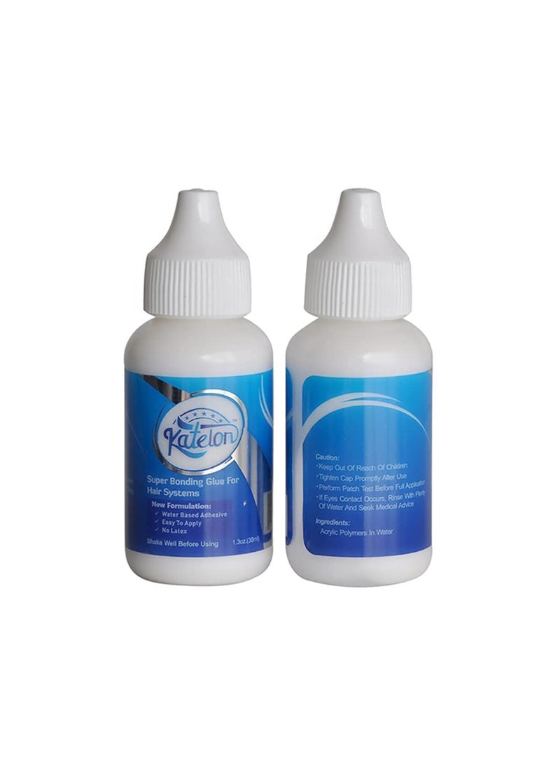 KASTWAVE غراء باروكة للأشرطة الأمامية، غراء ربط باروكة غير مرئي، غراء باروكة أمامية مقاوم للماء لتأمين وثبات طبيعي، لاصق شفاف لاستبدال الشعر - 38مل*2 - Image 1