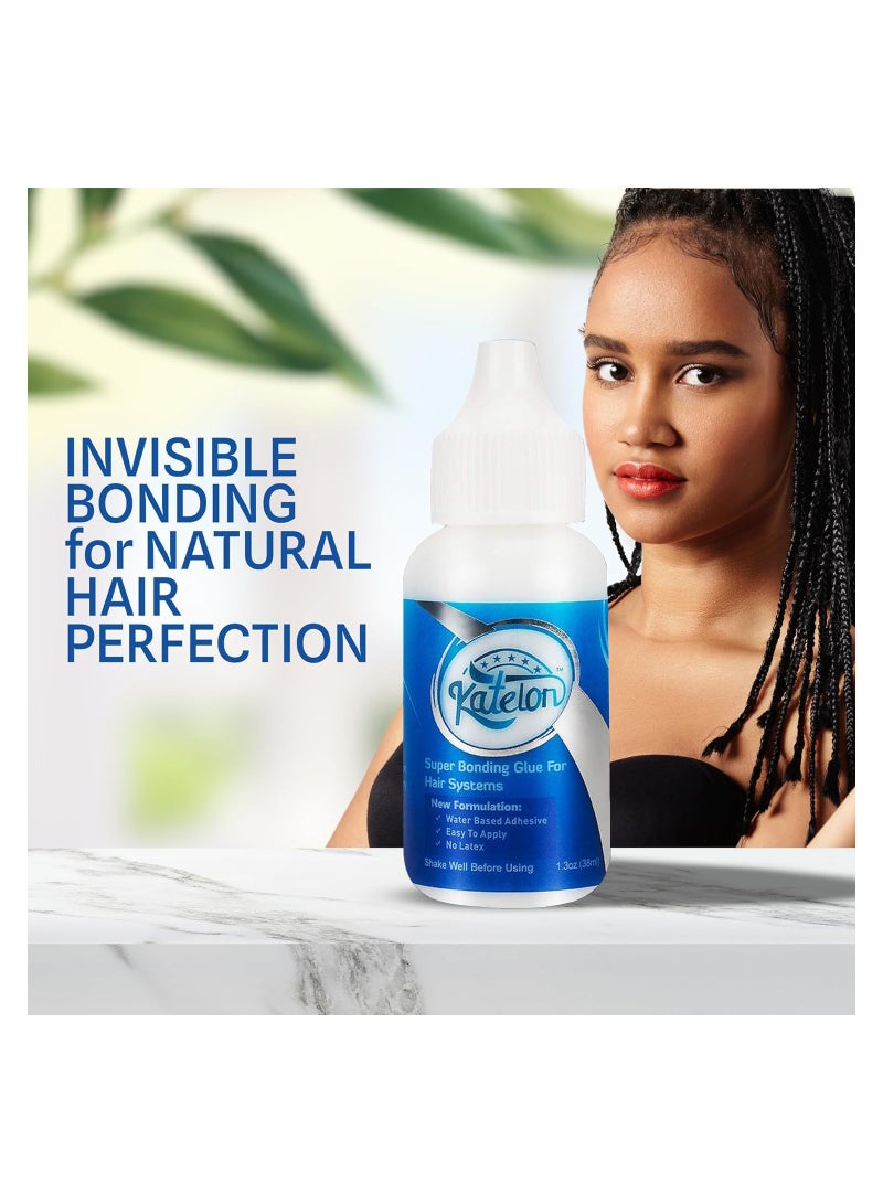 KASTWAVE غراء باروكة للأشرطة الأمامية، غراء ربط باروكة غير مرئي، غراء باروكة أمامية مقاوم للماء لتأمين وثبات طبيعي، لاصق شفاف لاستبدال الشعر - 38مل*2 - Image 5