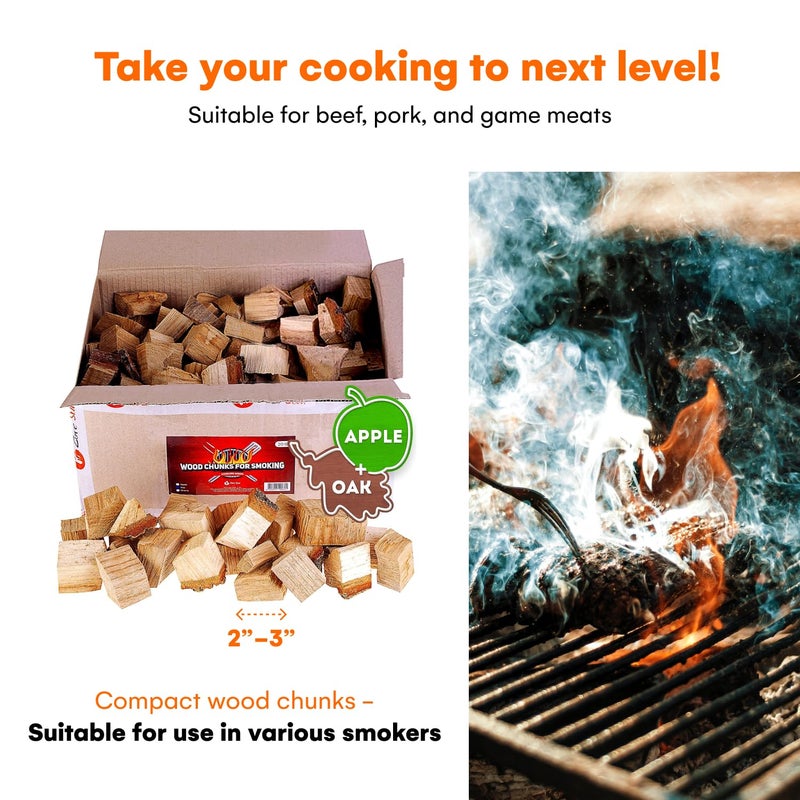 JAZZEEL Natural Oak Smoker Wood Chunks (15-20 lbs Box), Large BBQ Cooking Chunks for Authentic Smoky Flavor, Perfect for All Smokers, Charcoal Grills, and Kamado Grills - Image 5