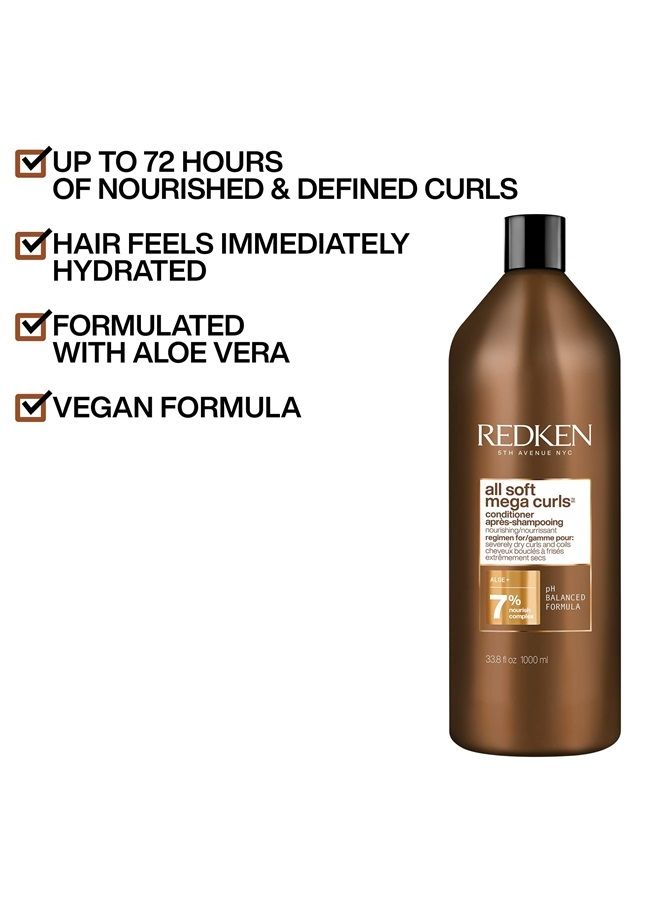 REDKEN بلسم ريدكن أول سوفت ميغا كيرلز | للشعر الجاف جداً | للشعر المجعد والمجعد | يغذي وينعم الشعر الجاف بشدة | مع الألوة فيرا | 33.8 أونصة سائلة - Image 3