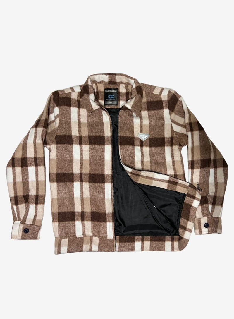 WHITE RABBIT Men’s Plaid Wool Blend Zip Jacket - Image 3