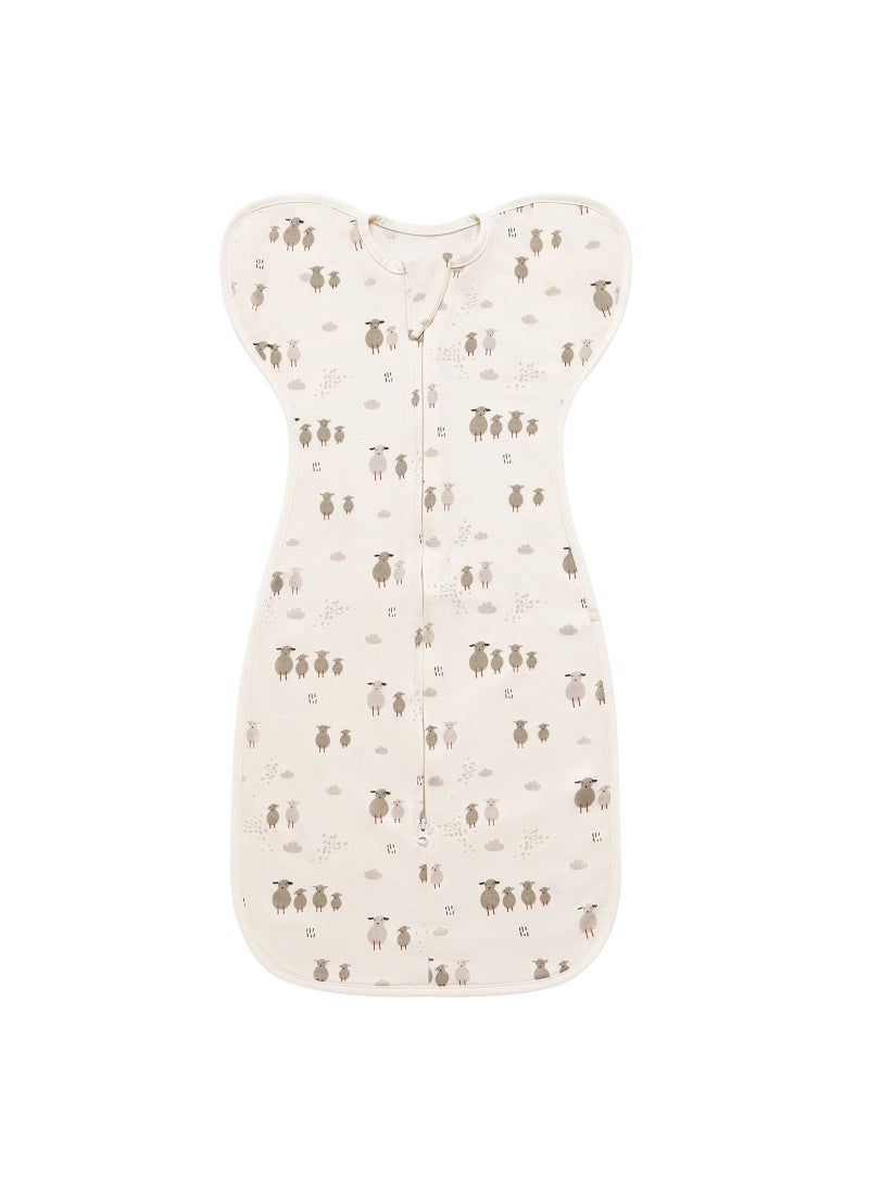 Generic Newborn Baby Full Cotton Quilted Sleeping Bag Surrender Style Swaddle Blanket Seasons Baby Cuddle Blanket Sleeping Bag Beige Lamb 