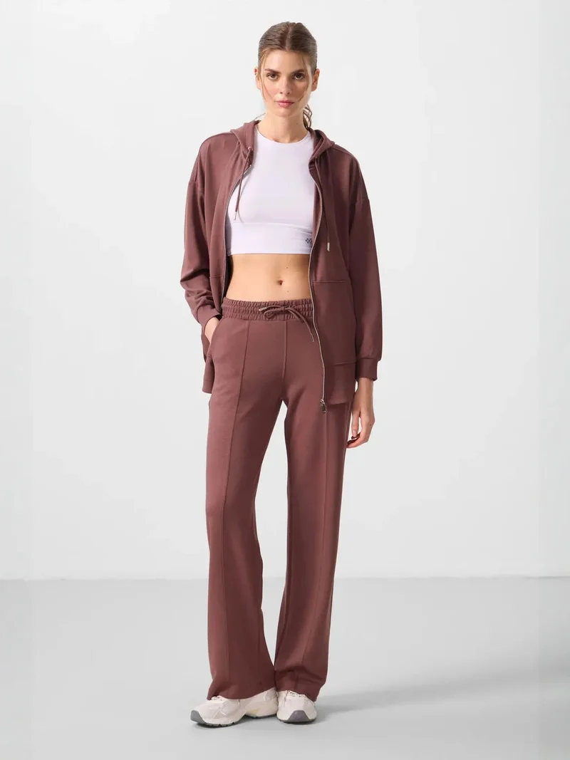 تومي لايف TOMMY Textured Wide Leg Palazzo Pants with Drawstring Waist