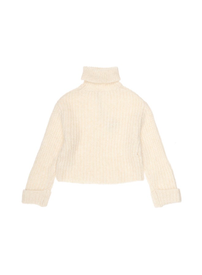 Zara korean Chic Style Kids' Solid High-neck Long-sleeve Soft Chunky Knit Sweater - Image 3
