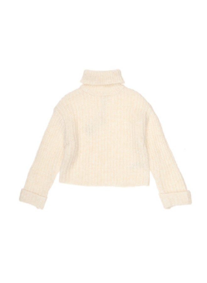 Zara korean Chic Style Kids' Solid High-neck Long-sleeve Soft Chunky Knit Sweater - Image 1