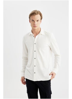 Man Regular Fit Woven Long Sleeve Shirt