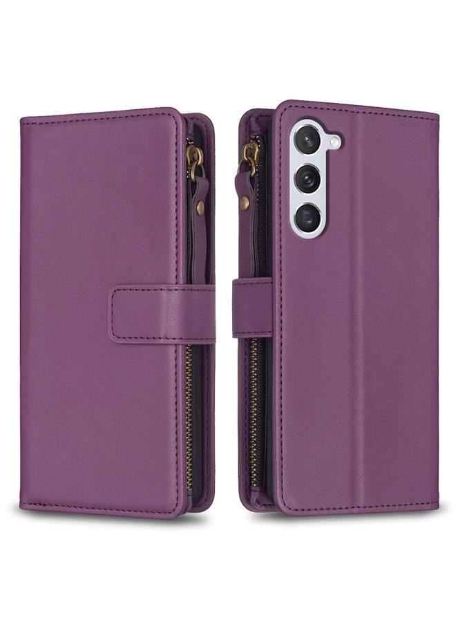 S-TOP Case For Samsung Galaxy S23 5G 9 Card Slots Zipper Wallet Leather Flip Phone Case - Image 1