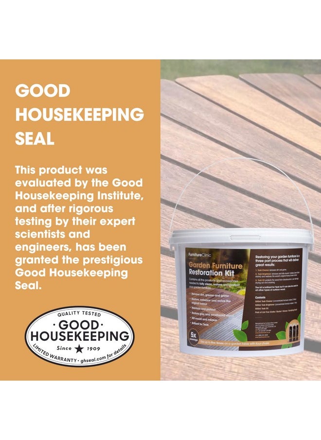 Furniture Clinic - Furniture Clinic Garden Furniture Restoration Kit | For Outdoor Wood Patio Furniture Such as Teak & Other Wood Types | Clean, Brighten, Nourish, & Protect Treated and Untreated Wood - Image 1