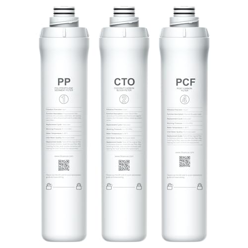 مجموعة فلاتر بديلة Bluevua RO100ROPOT عبوة من 3 فلاتر 1 PP 1 CTO 1 PCF