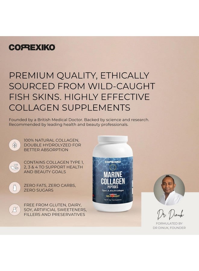 CORREXIKO Hydrolyzed Marine Collagen Peptides Powder. Canadian Wild-Caught Fish Skin(Not Scales)-Colageno Hidrolizado en Polvo-Vital Protein Supplement for Skin, Hair, Joints and Digestion, Marine Powder (1kg) - Image 3