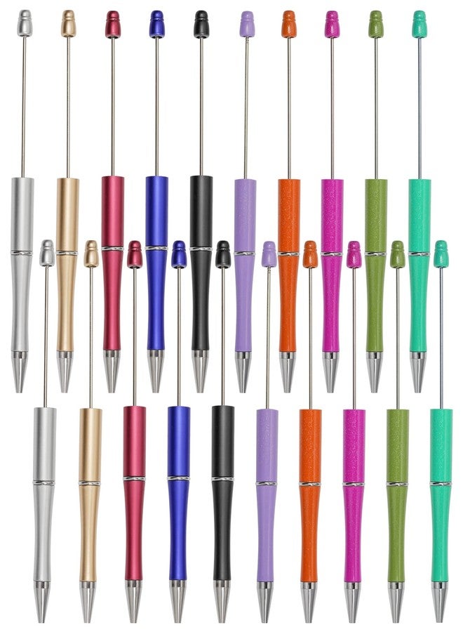 jiebor 20Pcs Beadable Pens Plastic Bead DIY Ballpoint Pens for Bridal Graduation Gift Office Supplies - Image 1
