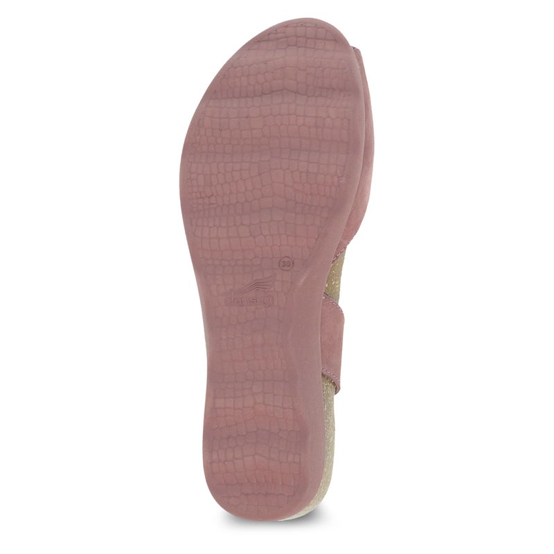 Dansko Marcy Slip-On Wedge Sandal for Women - Comfortable Wedge Shoes with Arch Support -Fully Adjustable - Versatile Casual to Dressy Footwear - Lightweight Rubber Outsole Rose 7.5-8 M US - Image 3