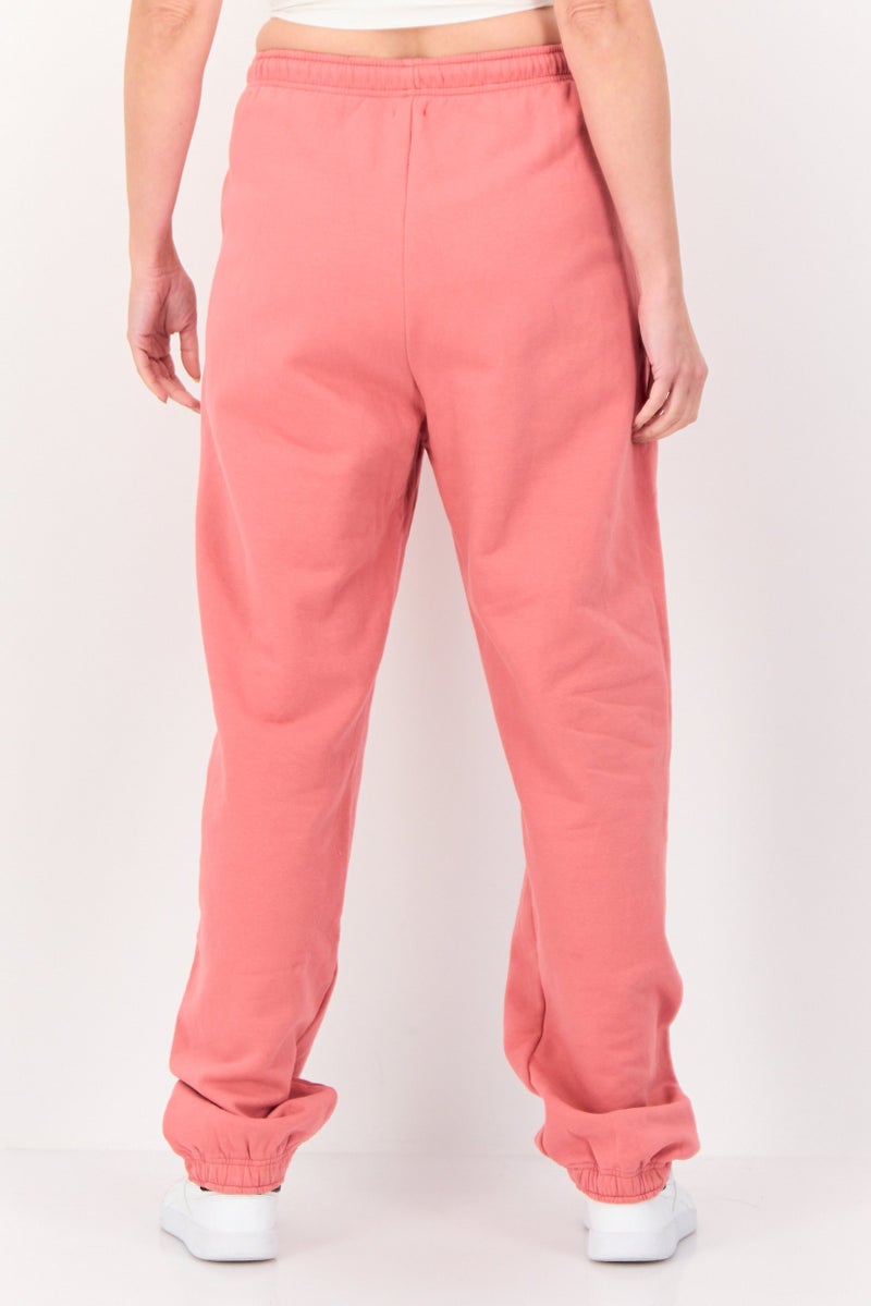 NIA Women Oversized Solid Fleece Sweatpants, Rose Pink - Image 2