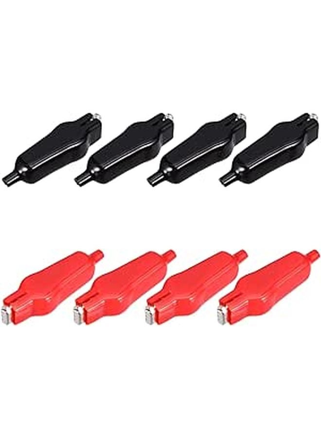 Insulated Alligator Test Clips Set 8 Pcs Electrical Wire Banana Safety Connectors - Image 1