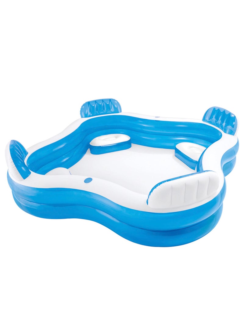 INTEX Family Lounge Swimming Pool for 4 Persons with Backrests for Adults or Children Ages 3+ 66x229x229cm - Image 1