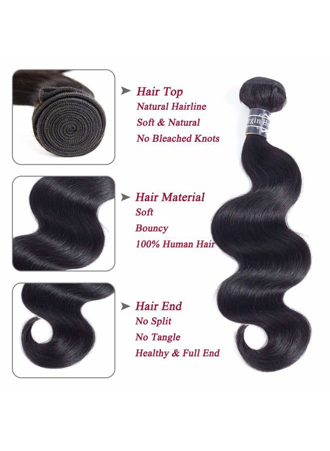 Amella Hair 8A Brazilian Body Wave Hair Bundles with Closure(18 20 22 +16 Free Part) 100% Unprocessed Brazilian Virgin Body Wave Hair Weave with 4x4 Closure Remy Hair - Image 3