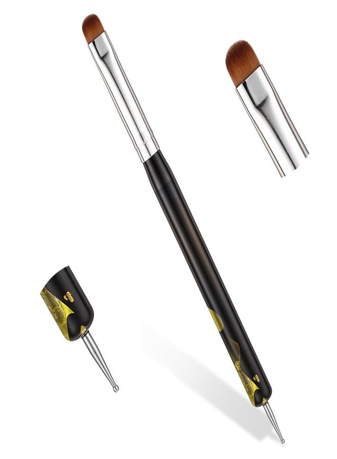 YQQYG French Brush, 2-Way French Brush for Nails, Nail Brushes for Nail Art Acrylic Nail Brush, French Tip Tool for Professional Manicure Nails Art Design - Image 1