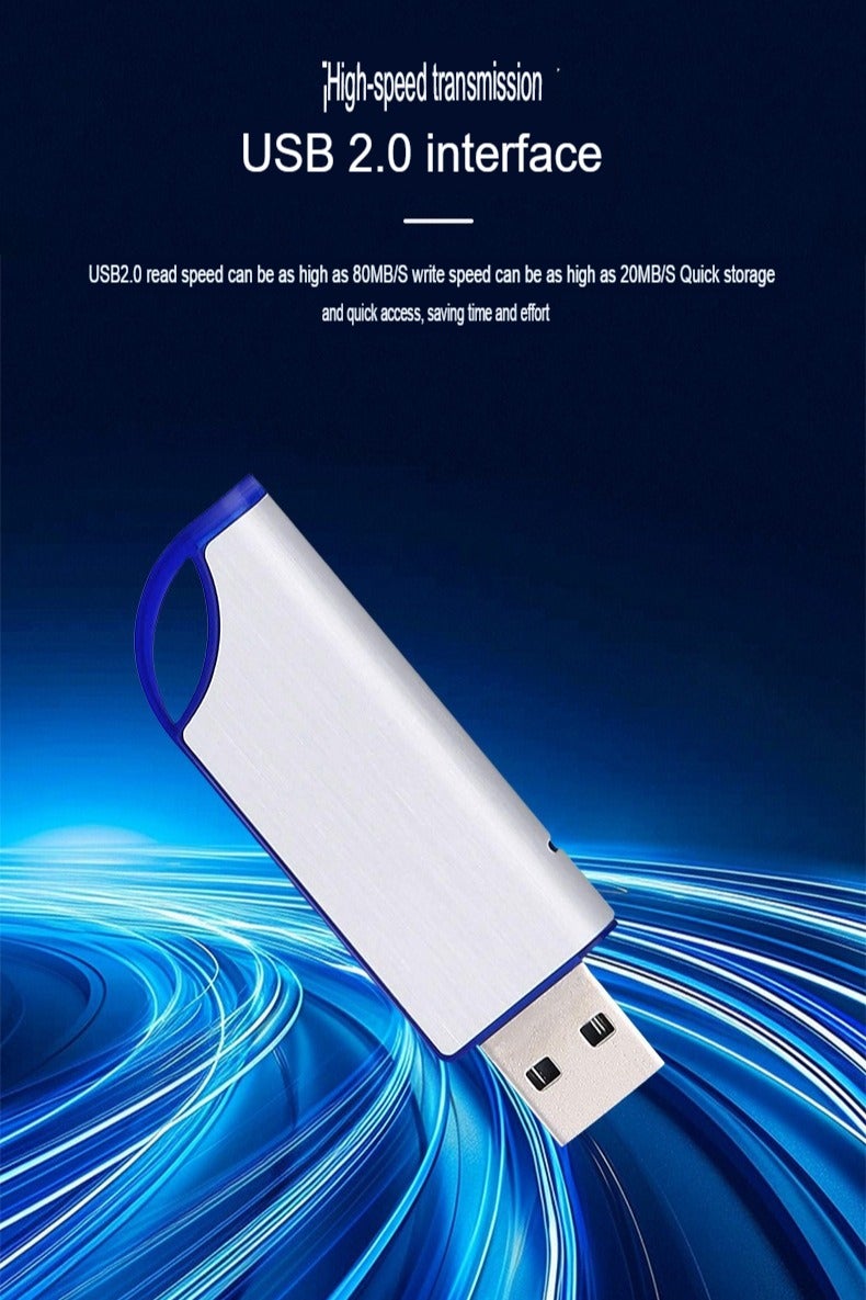 محرك فلاش USB، محرك أقراص الإبهام سهل الاستخدام، محرك القفز المدمج والمحمول، محرك قلم خفيف الوزن ومتين مع مؤشر LED، (قطعة واحدة، أبيض، 2 جيجابايت) - Image 2