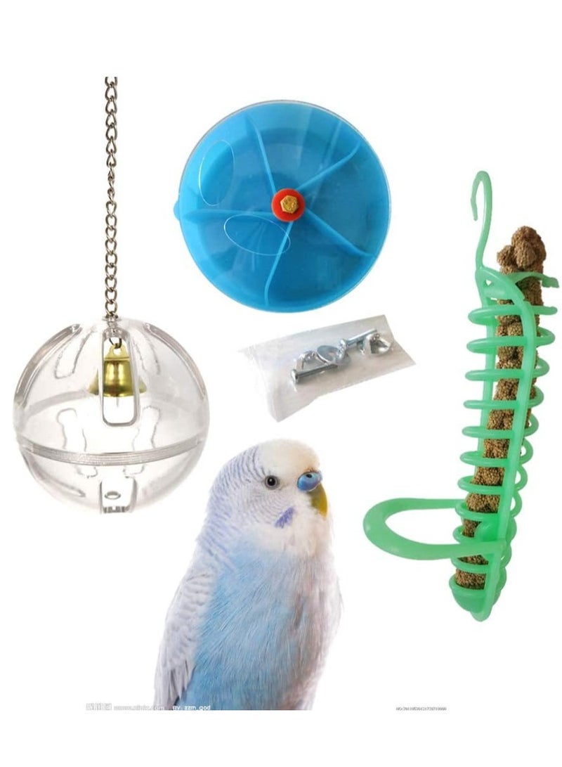 Parrot toy, Bird Feeder Toys, Foraging Systems Ball Interactive Bird Treat Toy, Bird Small Animal Fruit Vegetable Holder Vegetable Skewer Foraging Hanging Food Feed Feeder (3Pcs) - Image 3