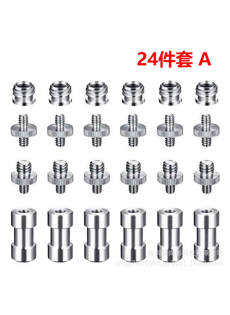 Generic - Camera Screw Set 1/4 Hot Shoe 3/8 Tripod Adapter 24-piece set A - Image 1
