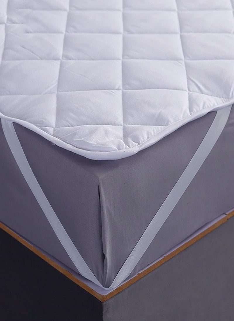 Quilted Mattress Protector Mattress Topper Cover 4 Corner Elastic 200x200cm