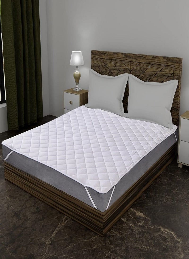 Quilted Mattress Protector Mattress Topper Cover 4 Corner Elastic 200x200cm