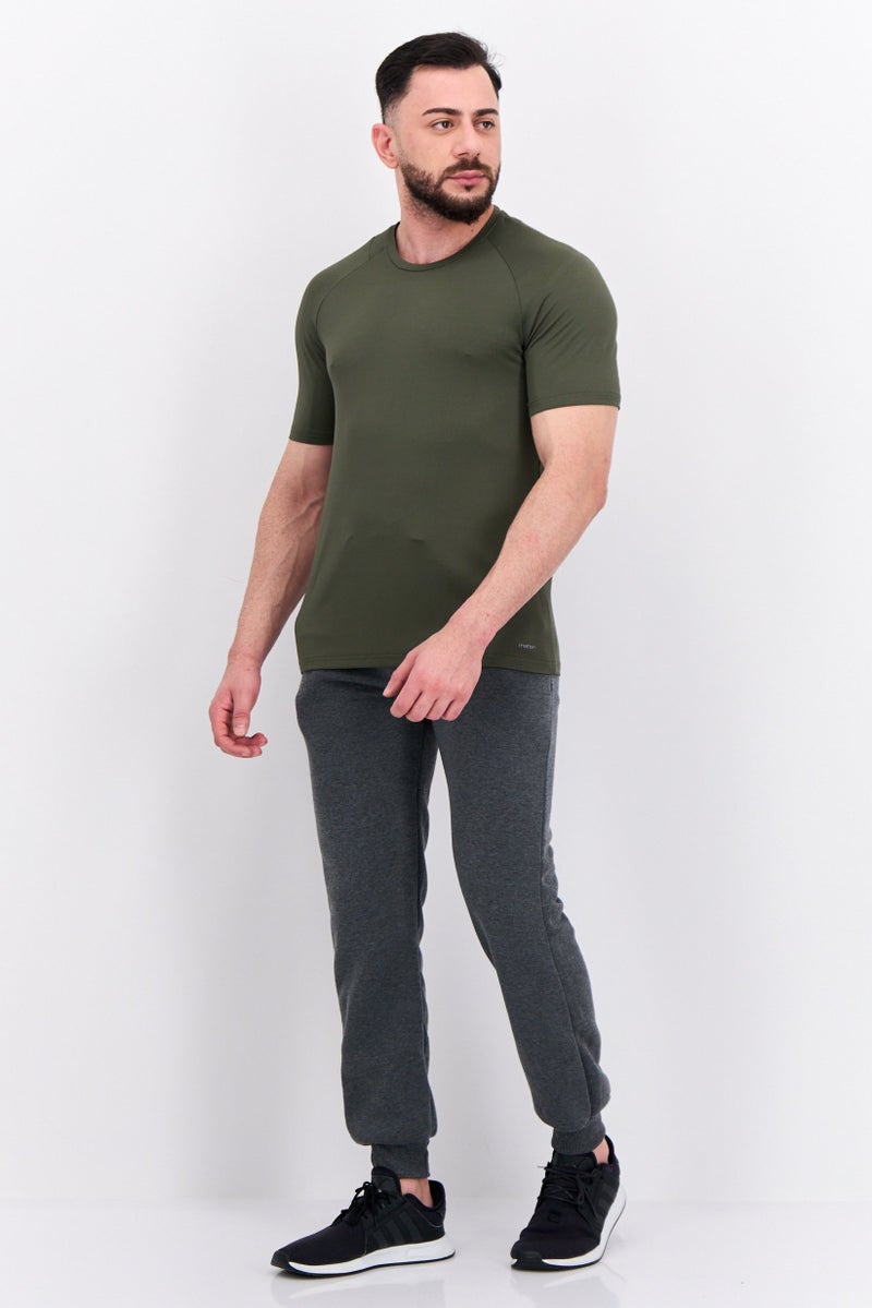 MOTION Men Sportswear Fit Short Sleeve Training T-Shirt, Olive - Image 4